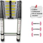 Endokon 500 Cm. - 13 Basamaklı Teleskopik Alüminyum Merdiven - I Tipi Uzayan Merdiven - Gri