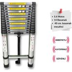 Endokon 540 Cm. - 14 Basamaklı Teleskopik Alüminyum Merdiven - I Tipi Uzayan Merdiven - Gri