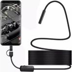 Endoskop Yılan Video Kamera Led’li 10 Metre 7 mm Sert Kablo Iphone Uyumlu - Siyah