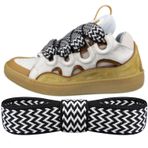 Endoto Düz Bağcıkları Değiştirmek için Lanvin Sneaker Ayakkabıları, Yedek Bağcık İpleri (Siyah ve Beyaz, 65 İnç)