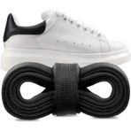 Endoto Düz Bağcıkları için Alexander McQueen Oversized Sneaker Ayakkabıları, Yedek Büyük Bağcıklar İpleri (Siyah, 40 İnç)
