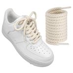 Endoto Twisted Kalın Pamuk Bağcıkları için Air Force 1, için Air Jordan, için Dunk Chunky, Yuvarlak Yedek Bağcık ipleri Halat (Bej, Kalınlık-7MM, Uzunluk-65 İnç)