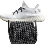 Endoto Yuvarlak Bağcıkları için Adidas Boost 350 V1/V2, 380, 500/500 HIGH, 700, 750, 950 Sneaker Ayakkabıları, Yedek Bağcıklar İpleri (Gri ve Siyah Kombi, 44 İnç)