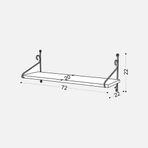 Endpa Seramoni 20x72 cm Siyah 1 Raflı Set