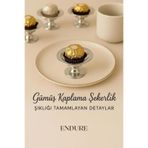 ENDURE 6'lı Abs Dekoratif Gold Kaplama Şekerlik Kase 6'lı Makaronluk Kahve Yanı Sunumluk Lokumluk (GÜMÜŞ)