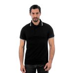Endüstri Giyim 136E3750 Siyah Beyaz Şensel Polo Yaka Erkek T-shirt