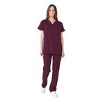 Endüstri Giyim Şensel, Kadın Hastane Takım, V Yaka, Bordo -48E1115- İş Elbisesi Bordo M