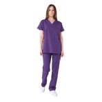 Endüstri Giyim Şensel, Kadın Hastane Takım, V Yaka, Mor -48E1180- İş Elbisesi Mor 2XL