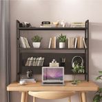 Endüstriyel 2 Katmanlı Ferforje Masaüstü Kitaplık Ofis Masası Düzenleyici Delikli Panolu Oturma Odası Siyah Metal Masaüstü Teşhir Standı 55 x 22 * 9 Boyut