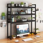 Endüstriyel 3 katmanlı ferforje masaüstü kitaplık ve dosya nizer siyah masa rafı depolama rafı ev/ofis 55x24x118CM bilgisayar masası aksesuarları