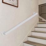 Endüstriyel Demir Merdiven Küpeşte Kiti (1 ft-20 ft) - Yaşlılar ve Engelliler için Siyah/Beyaz Galvanizli Emniyet Tutacağı - Ferforje İç Merdiven Korkuluğu, Güvenli ve Dayanıklı Destek Kolu