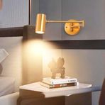 Endüstriyel LED Duvar Lambası İç Mekan 180° Dönen Duvar Lambası Uzun Döner Kol Duvar Işığı Demir Akrilik Vintage Minimalist Tasarım Oturma Odası Otel için (Altın, Sıcak Işık)