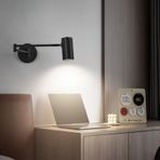 Endüstriyel LED İç Mekan Duvar Lambası 180° Dönen Duvar Lambası Uzun Kollu Döner Duvar Aydınlatmaları Akrilik Demir Vintage Minimalist Tasarım Ofis Yatak Odası için (Nötr Işık, Siyah)