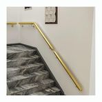 Endüstriyel Metal Merdiven Küpeşte 1-6 ft, İç/Dış Mekan Duvara Monte Korkuluklar, Adımlar için Güvenlik Korkulukları, Şık Altın Kaplama, Ev ve Ticari Kullanım için Dayanıklı Destek