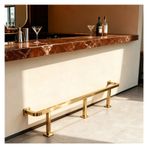Endüstriyel Stil Bar Ayak Rayı Zemine Monte Braketler, Çelik Kare Boru Ayak Dayanağı Borusu, Kütüphane Mutfak Ada Platformu için (Altın, 550cm)