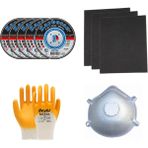 Endüstriyel Ümit Yapı Market Şantiye Başlangıç Seti | Metal Kesme Diski 115 mm + Zımpara + Eldiven + Maske