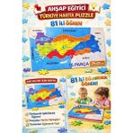 Eneci 15 Parça Türkiye Haritası Ahşap Yapboz Eğitici Beceri Oyuncak