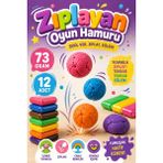 Eneci Zıplayan Oyun Hamuru Pofuduk Hava Temaslı Kuruyan Doğal Oyun Hamuru Kiti 12 Adet 73 Gram Karışık Renk