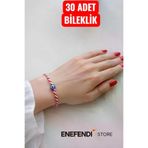 ENEFENDİ NAZARLI30 30 Adet Nazar Boncuklu Marteniçka Bileklik Şans Arkadaş Sevgili Eş Çocuk Hediye Bahar Bilekliği