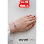 Enefendi Store NF ND ENEFENDİ 10 Adet Nazar Boncuklu Marteniçka Bileklik Şans Arkadaş Sevgili Eş Çocuk Hediye Bahar Bilekliği
