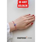 Enefendi Store NF ND ENEFENDİ 30 Adet Nazar Boncuklu Marteniçka Bileklik Şans Arkadaş Sevgili Eş Çocuk Hediye Bahar Bilekliği