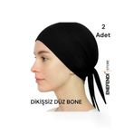 ENEFENDİ TYC6A49D27FDF0CB00 Bone Firfirsiz Hijab, Tesettür Bone, Siyah Penye Dikişsiz Düz Rahat Bone 2 Adet