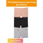 Enenstyle Fashion Boutique enENSTYLE FASHION BOUTIQUEYeni Sezon Konforlu Rahat Ütü Gerektirmez 3'lü Modal Kumaş Uzun Paça Şort İç Giyim