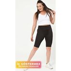 enENSTYLE FASHION BOUTIQUE Kadın Siyah Konfor Modeli Yazlık Yüksek Belli Push Up Kısa Yarım Şort Kapri Biker Tayt