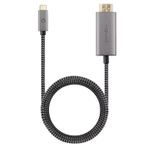 Energea FibraTough 2M 4K 60 Hz Type-C to HDMI Kablo - Gri