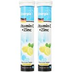 Energia Çinko & Vitamin C (400 Mg) Efervesan Tablet Takviye Edici Gıda 2li paket