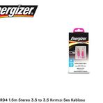 Energizer C13JAJAHRD4 1.5 mt Stereo 3.5 to 3.5 Kırmızı Ses Kablosu