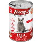 Energy Pet Food Energy Sığır Etli 80x415 gr Yetişkin Islak Kedi Konserve Maması