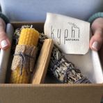 Enerji Başlangıç Seti: Palo Santo Tütsü - Balmumu Mum - Adaçayı Tütsü Demeti