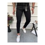 ENERJİN Erkek Jeans Skinny Fit Likralı Düz Siyah