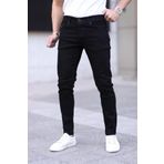 ENERJİN Erkek Jeans Slim Fit Likralı Black Düz Siyah
