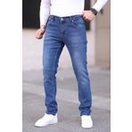 ENERJİN Erkek Regular Fit Boru Paça Esnek Likralı Denim Jeans Kot Pantolon