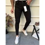 Enerjin Erkek Skinny Fit Likralı Pantolon Düz Black Pamuklu Kumaşla Şık ve Rahat Model - Siyah - 30