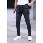 ENERJİN Erkek Slim Fit Likralı Kot Pantolon Antrasit Tırnaklı