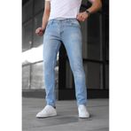 ENERJİN Erkek Slim Fit Likralı Kot Pantolon Buz Mavi