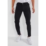 ENERJİN Erkek Slim Fit Likralı Kot Pantolon Düz Siyahh