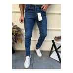 ENERJİN Erkek Slim Fit Likralı Kot Pantolon Orta Blue Tırnaklı