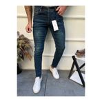 ENERJİN Erkek Slim Fit Likralı Kot Pantolon Yeşil Tintli Tırnaklı