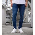 Enerjin Erkek Slimfit Likralı Kot Pantolon Mavi Tırnaklı %98 Pamuk Orta Kalınlıkta Casual - 36