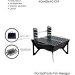 Enerjivar Katlanabilir Mangal Çantalı 40X40X40 cm – Portatif Sac Metal Kamp Mangal Lazer Kesim