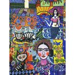 Enesar Home Chiapas Kahlo Etnik Desenli Kumaş Dijital Baskı Döşemelik Kumaş 100 x 140 cm