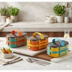 Enfa 2 Katlı Çelik Lunch Box Yemek Taşıma Kabı – Sızdırmaz Kilitli, Taşıma Saplı Pratik Beslenme Kutusu