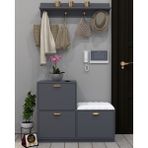 Enfa Store Cardenas Portmanto,ayakkabılık,mdf,çok Amaçlı Dolap,minderli Portmanto,sedirli Portmanto,minderli Ayakkabılık,sedirli Ayakkabılık - Antrasit - Gri