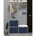 Enfa Store Cardenas Portmanto,ayakkabılık,mdf,çok Amaçlı Dolap,minderli Portmanto,sedirli Portmanto,minderli Ayakkabılık,sedirli Ayakkabılık - Mavi - Beyaz