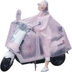 Engelli Scooter Yağmur Örtüsü, Yeniden Kullanılabilir Kapüşonlu Elektrikli Bisiklet Raioat Poho Şeffaf Pvc Ceket Yetişkin Bisikleti Moto B, Aşk Kırmızısı, 4XL