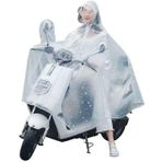 Engelli Scooter Yağmur Örtüsü, Yeniden Kullanılabilir Kapüşonlu Elektrikli Bisiklet Raioat Poho Şeffaf Pvc Ceket Yetişkin Bisikleti Moto B, Kar Tanesi Mavisi, 3XL